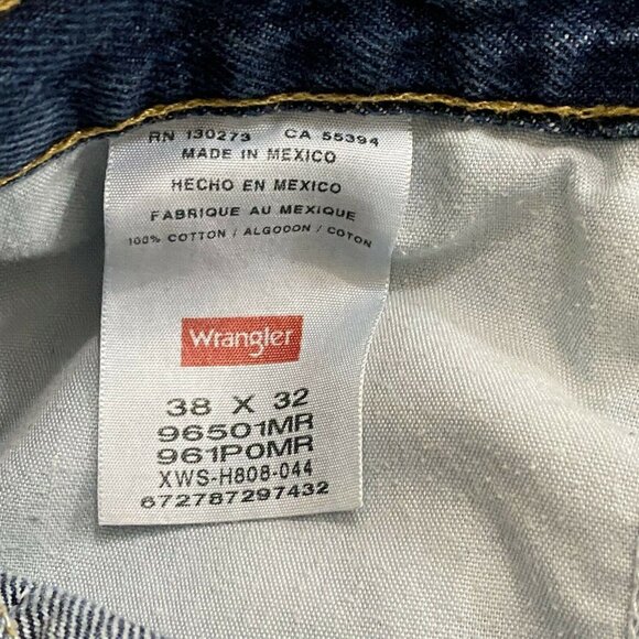 Wrangler Mens Straight Leg Jeans 38x32 Western Cowboy Rodeo Work Wear Classic - Picture 5 of 5